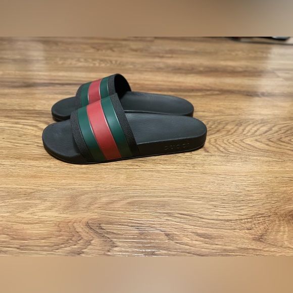 Mens Gucci Rubber Pool Slide Web Size 7 - Picture 4 of 8